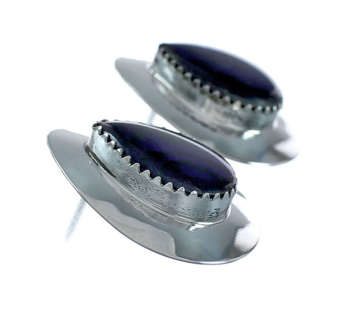 Sterling Silver Tear Drop Purple Paua Shell Navajo Jewelry Earrings XS10025
